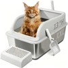 2PACK XXL Stainless Steel Litter Box with Lid, Extra High