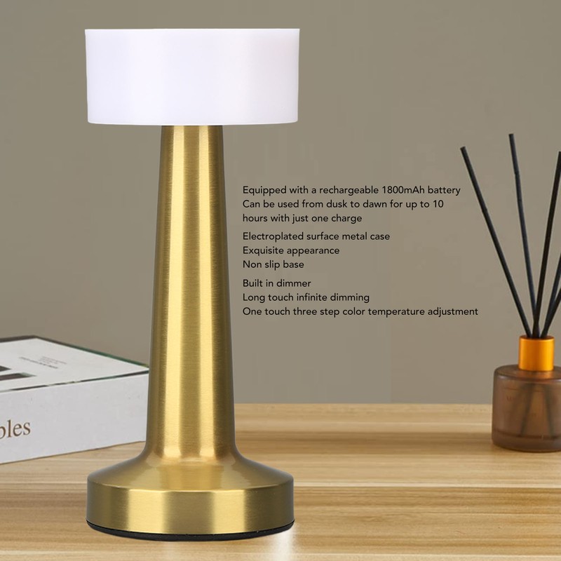 Rechargeable Cordless Table Lamp 3 Levels Brightness Small Touch Table