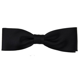 TigerTie prefabricated narrow silk bow tie in black monochrome + Box