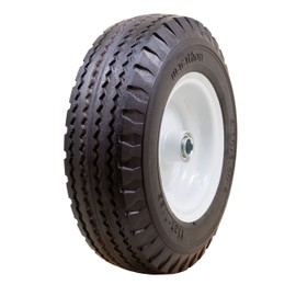 Marathon 4.10/3.50-6" Flat Free, Hand Truck / All Purpose Utility Tire on Wheel, 3" Centered Hub, 3/4" Bearings