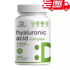 DEAL SUPPLEMENT Hyaluronic Acid Supplements 1,500mg Pills with MSM & Vitamin C,  240 Capsules
