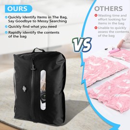 2025 Premium Vacuum Bag for Clothes Travel with Powerful Vacuum Pump, Reusable IP67 Waterproof Vacuum Storage Bag for Suitcases and Backpack Lightweight & Durable(2PC+Pump)