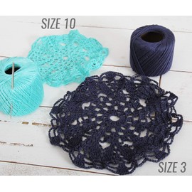 Threadart 100% Pure Cotton Crochet Thread - Natural - Size 10 and 3 - Singles and Bulk Packs Available - Size 3 - Color 2