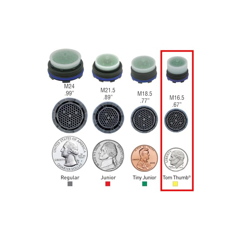 Laminar Faucet Aerator 0.5 gpm Cache M16.5 & M24 Hidden