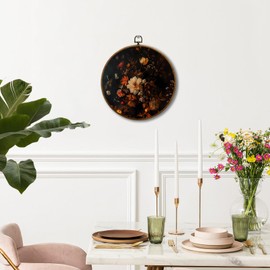 JUIOEIU Vintage Floral Round Wall Decor, Cottagecore Moody Flower Botanical Aesthetic Framed Canvas Prints, Retro Floral Wall Art Hanging Decorations for Home Bedroom Living Room Decor, 10x10in