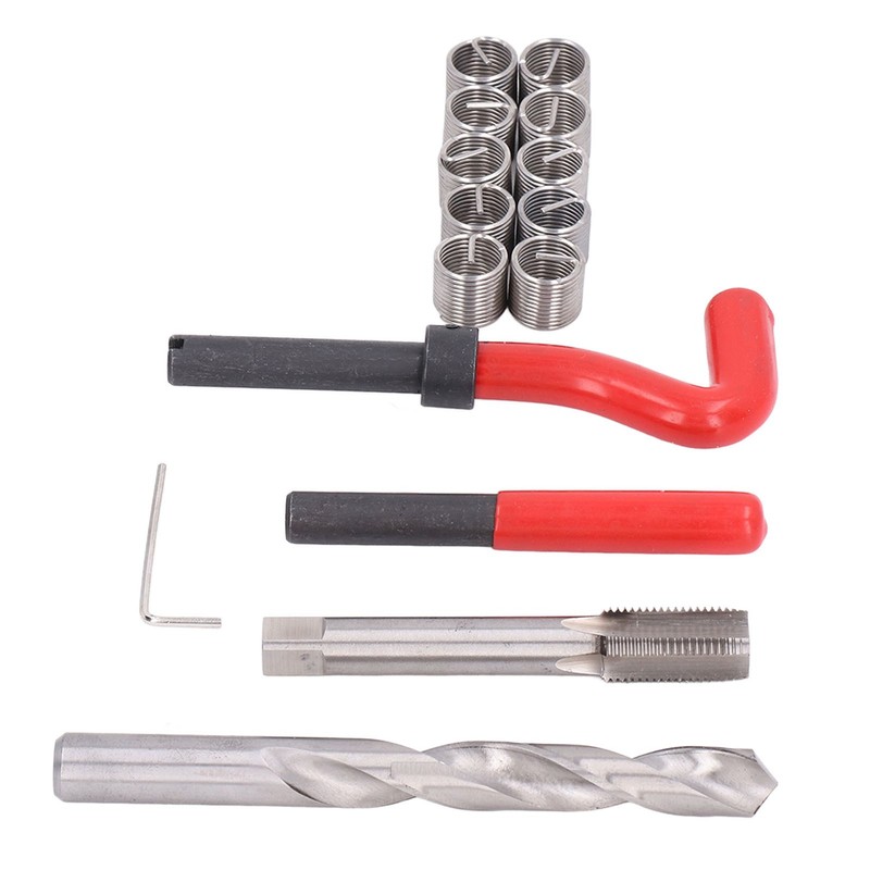 15Pcs/Set Thread Repair Kit Insert Compatible Hand Tool for Auto