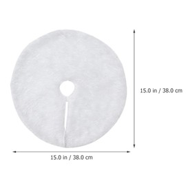 Alipis 15 Inch Faux Fur Christmas Tree Skirt, Fluffy Plush Skirt for Christmas Tree, White Christmas Tree Rug Skirt for Christmas Party Decorations
