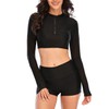 NESY Womems Swimsuits Long Sleeve Two Piece Rash Guard UV
