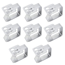 MIAO JIN 8 Pcs Stainless Steel Tablecloth Clips Tableware Shape Adjustable Cloth Clip Tablecloth Clamp Holder Table Cover Clamps for Home Wedding Party Picnic