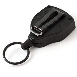 KEY-BAK x Key-Bak XXL ID Yo-Yo Key Reel S48 with Belt Clip and Key Ring, Black, black