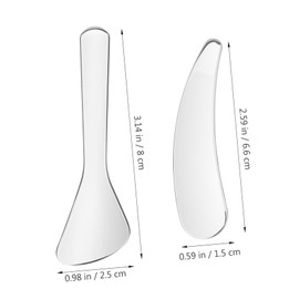 NOLITOY 2pcs Stainless Steel Cosmetic Spatula Portable Skincare Tools for Cream Application Ergonomic Design Reusable and Compact for Use