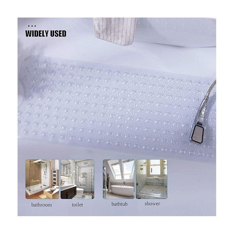 N/A Non-Slip Bathtu Mat (40 X 16) Extra Long Drain