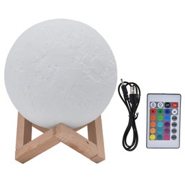 Moon Lamp 16 Colors 3D Printing LED Moon Music Speaker Night Light with Stand for Girls Festivals Table Decorations