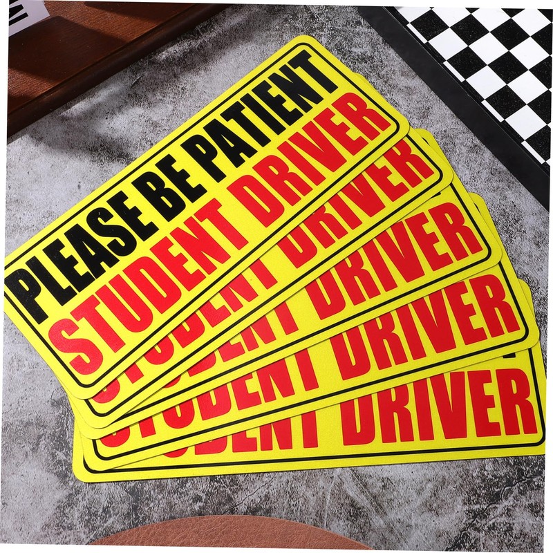 ABOOFAN 5pcs Magnetic Driver Sticker Reflective Car Decals for Learner