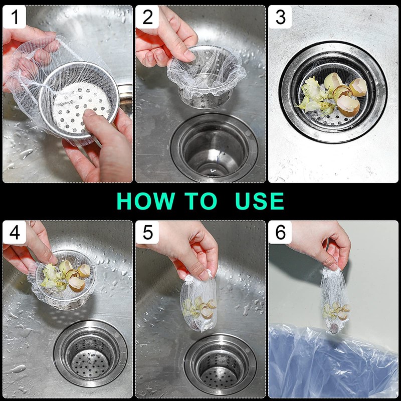 300 Pieces Kitchen Sink Strainer Bags Disposable Mesh Strainer Bags