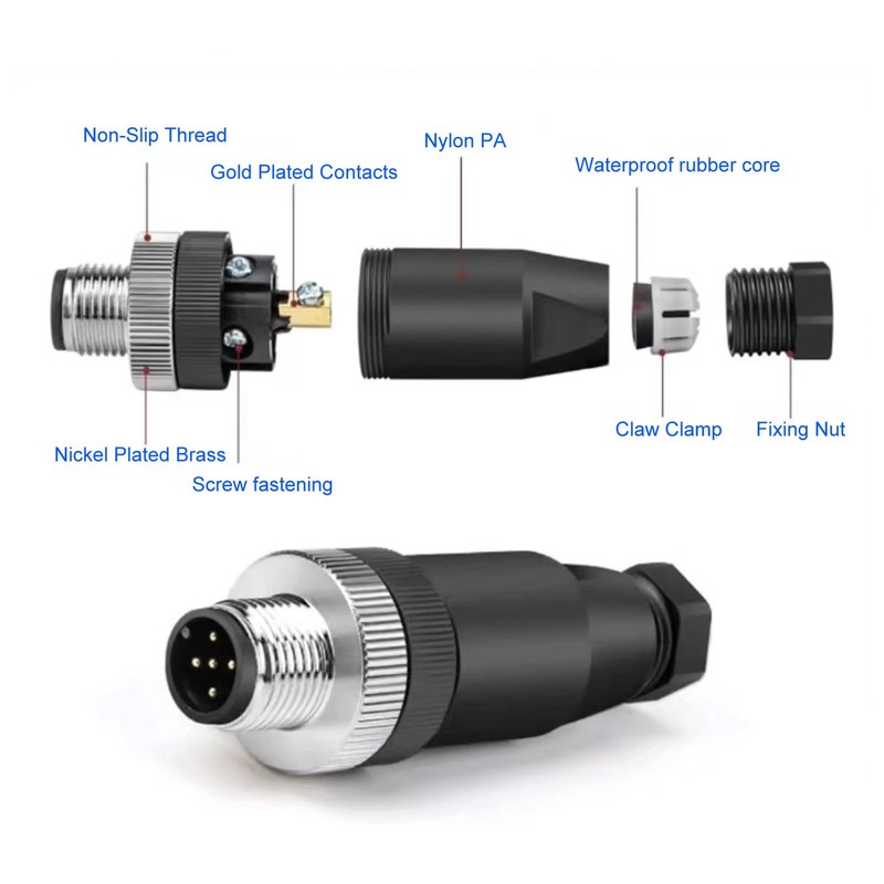 Eonvic - Conector de sensor industrial M12 de 5 pines