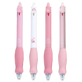 MOZXIRZ 4 Pcs Cute Erasable Gel Pens Pink Retractable Erasable Pens 0.5mm Black Ink Smooth Writing Pen Aesthetic Pens for Women Girls Office School Supplies (4Pcs Pink-Blue Ink)