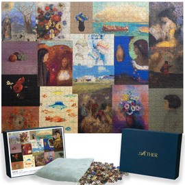 Aether Puzzles - Odilon Redon: A Dreamlike World Puzzle, Premium 1000 Piece Jigsaw Puzzle for Adults, Glare-Free, Soft-Touch Puzzles, Made in USA, 26.6" x 19.25"