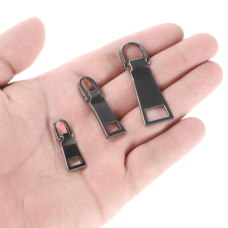 3pcs Black Zipper Pull Replacement, Zippers Slider Pull Tab Zipper