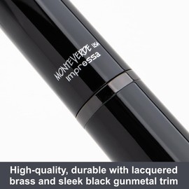 Monteverde Impressa Ballpoint Pen - Black with Gunmetal Trim, Refillable with Parker Style Refills, High-End Writing Instrument