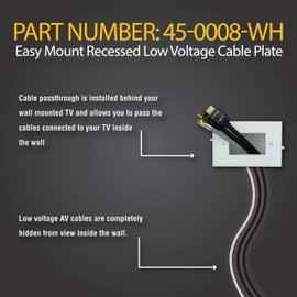 DATACOMM Electronics 45-0008-IV Easy Mount Recessed Low Voltage Cable Plate - Ivory