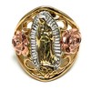 Fran & Co. Gold Plated Women's Tri-Color Virgin Mary Flower