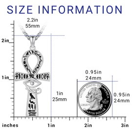 Eusense Ankh Necklace for Women Men 925 Sterling Silver Ankh Cross Pendant Egyptian Eye of Horus Jewelry Gift for Him Her