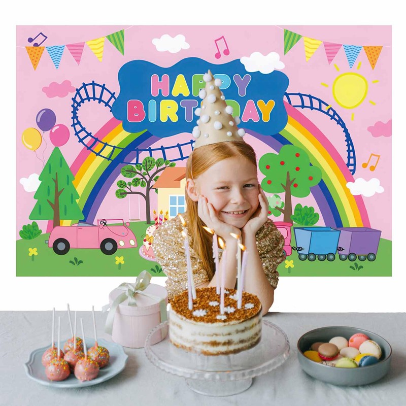 Pig Theme Birthday Background Pink Pig Party Birthday Decoration for