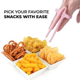 Renforcer 4pcs Finger Chopsticks for Snacking, Multicolor Reusable Gamer Chopsticks, Snack Tongs, Chip Grabber for The Ultimate Gaming Experience, Perfect Snack Chopsticks - The Christmas Gift