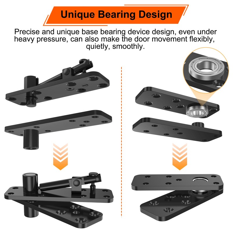 Heavy Duty Hidden Door Hinge, 570LBS Load Bearing Thickened Solid