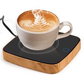 Cup Warmer, Teklemon Electric Coffee Warmer with 3 Temperature Settings, Electric Drink Warmer, Tea Warmer, Electric Drink Warmer, Drink Warmer for Cocoa, Milk (Wood Grain)