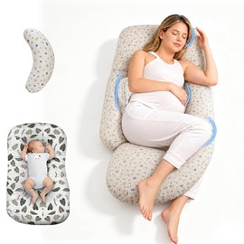 Almohadas de Embarazo para Dormir, Ergonómica, Blanquecino