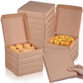 Roshtia 100 Pcs Mini Pizza Boxes 5.25 x 5.25 Small Square Pizza Party Favors Kraft Boxes Take out Containers Gift Packing Case for Cake, Cookies, Food(Kraft Color)