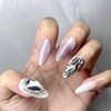 Youngrong Boss Full Stone Handmade Nail Tips - Blue Pearl