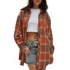 CHYRII Womens Button Down Flannel Shirts Long Sleeve Plaid Shacket