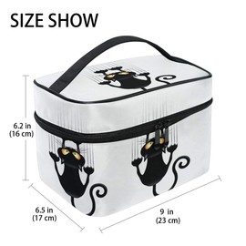 HAUYE Makeup Bag Cat Paw Print Travel Cosmetic Bags Organizer Train Case Toiletry Make Up Pouch