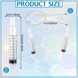 Threlaco 12 Pcs Hydraulic and Pneumatic Kit 10ml Plastic Syringe 20in Vinyl Handy Tubing for Science and Engineering Projects for Back to School Classrooms Scientific Labs