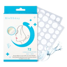 Transparent Hydrocolloid Pimple Patches for Face – 72 Spot Stickers with 2 Sizes (48 x 8mm & 24 x 14mm), Acne Patches for Covering Zits and Blemishes, Fast-Acting Oil-Absorbing Spot Treatment