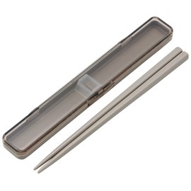 Skater ABC3AG-A Mauve Gray Chopsticks and Case Set, 7.1 inches (18 cm), Antibacterial for Adults, Made in Japan