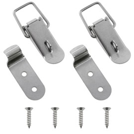 Zangc-Stainless Steel 90 Degree Tool Box Door Hood Locks Latches Cabinet Trunk Trailer Tool Box Door Hood Locks Latches Closet Case Box Chest Barn Crate Hasps Latches-2pcs