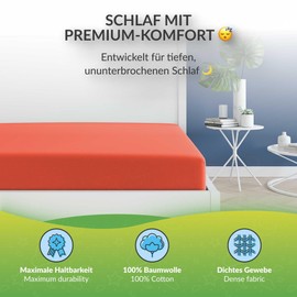 etérea Jersey Fitted Sheet, 100% Oeko-Tex Certified Cotton Bed Sheet for Mattresses up to 25 cm Deep, 140 x 200 cm, 160 x 200 cm, Earth