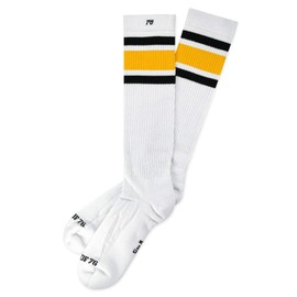 Spirit of 76 Men's & Women's High Retro Socks, White - Black - Yellow