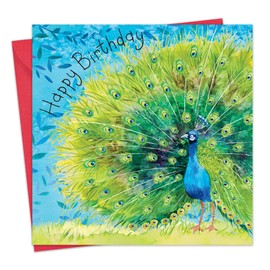 Twizler Happy Birthday Card For Her or For Him with Peacock – Female Birthday Card – Male Birthday Card - Cute Birthday Card – Mens Birthday Card – Womens Birthday Card – Animal Birthday Card