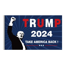 Trump 2024 Flag 3x5 Ft Flag Take America Back Flag Banner with Brass Grommets for Indoor Outdoor Decorations