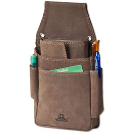Woodland robust professional waiter's holster made from soft, natural buffalo leather in dark brown/taupe