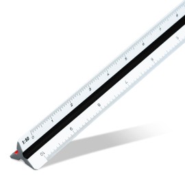 Aristo Triangular Three-Edged Scale 30 cm White Plastic for Technical College