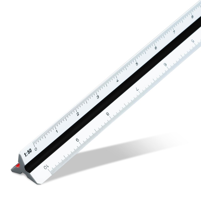 Aristo Triangular Three-Edged Scale 30 cm White Plastic for Technical
