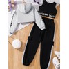 Hilinker Girls Graphic 3 Piece Outfits Workout Hoodie Crop Tank