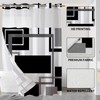 Vostolaiv No Hook Shower Curtain Black Geometric Shower Curtains with