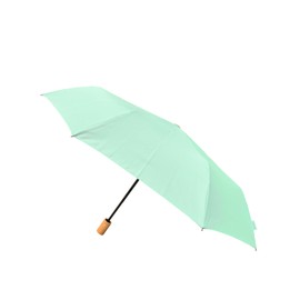 SMATI Men's and Women's Recycled Fabric Umbrella – Eco-friendly – Solid Anti-Wind – Automatic Open Closure – Compact Folding Travel Umbrella, Celadon, Female
